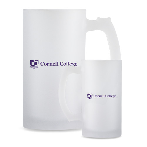  Full Color Decorative Frosted Glass Mug 16oz - Cornell College Logo