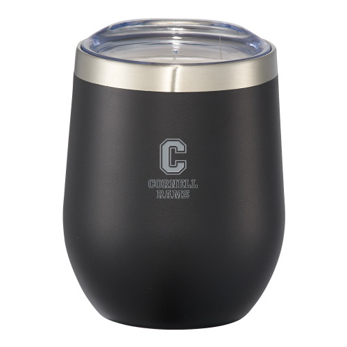 Corzo Vacuum Insulated Black Cup 12oz - Cornell Rams Stacked Engraved
