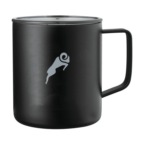  Rover Camp Vacuum Insulated Black Mug 14oz - Athletic Ram Engraved