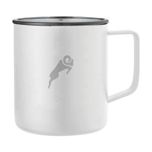  Rover Camp Vacuum Insulated White Mug 14oz - Athletic Ram Engraved