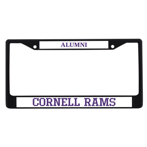  Alumni Metal License Plate Frame in Black - Cornell Rams Wordmark Stacked
