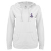 Thumbnail image for  ENZA Womens White V Notch Raw Edge Fleece Hoodie
