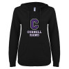 Thumbnail image for  ENZA Womens Black V Notch Raw Edge Fleece Hoodie