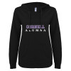 Thumbnail image for  ENZA Womens Black V Notch Raw Edge Fleece Hoodie