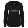 Thumbnail image for  ENZA Womens Black V Notch Raw Edge Fleece Hoodie