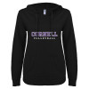 Thumbnail image for  ENZA Womens Black V Notch Raw Edge Fleece Hoodie
