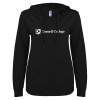 Thumbnail image for  ENZA Womens Black V Notch Raw Edge Fleece Hoodie