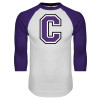 Thumbnail image for  White/Purple Raglan Baseball T Shirt