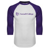 Thumbnail image for  White/Purple Raglan Baseball T Shirt