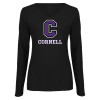 Thumbnail image for  Womens Black Long Sleeve V Neck Tee 