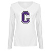 Thumbnail image for  Womens White Long Sleeve V Neck Tee