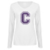 Thumbnail image for  Womens White Long Sleeve V Neck Tee