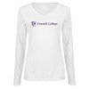 Thumbnail image for  Womens White Long Sleeve V Neck Tee