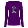 Thumbnail image for  Womens Purple Long Sleeve V Neck Tee 