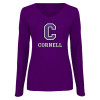 Thumbnail image for  Womens Purple Long Sleeve V Neck Tee 