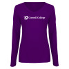 Thumbnail image for  Womens Purple Long Sleeve V Neck Tee 