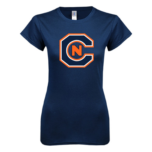  Next Level Womens Navy Boyfriend Tee - Official Logo