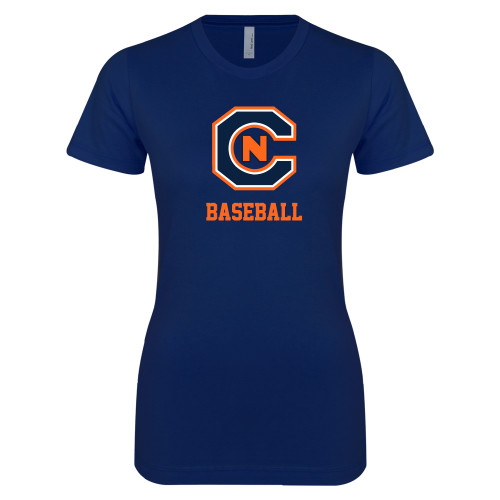  Next Level Womens Navy Boyfriend Tee - Baseball