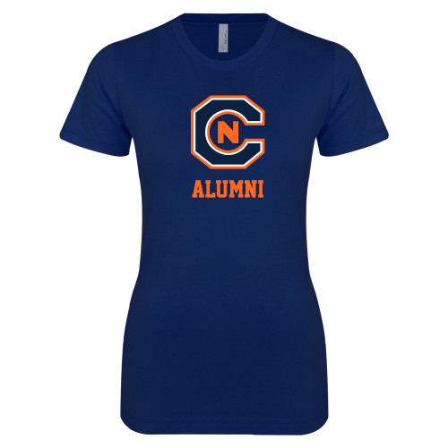  Next Level Womens Navy Boyfriend Tee - Alumni