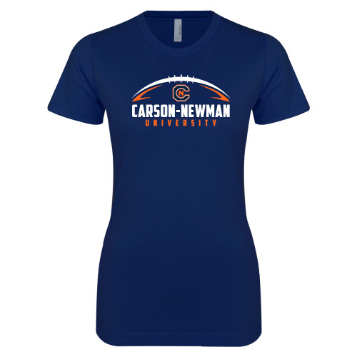  Next Level Womens Navy Boyfriend Tee - Carson-Newman Football Stacked