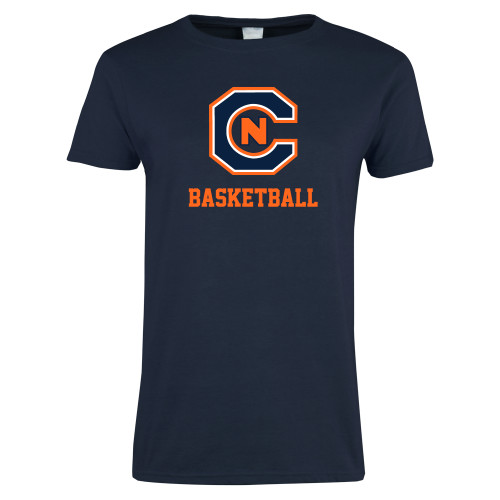  Womens Short Sleeve Navy Tee - Basketball