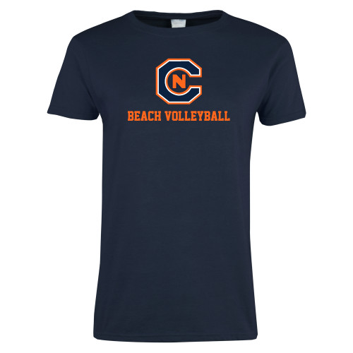  Womens Short Sleeve Navy Tee - Beach Volleyball