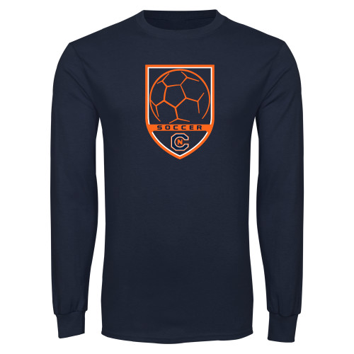  Navy Long Sleeve T-Shirt - Soccer Shield w/ Logo