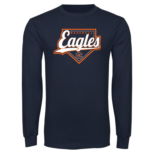  Navy Long Sleeve T-Shirt - Eagles Baseball Diamond w/ Script