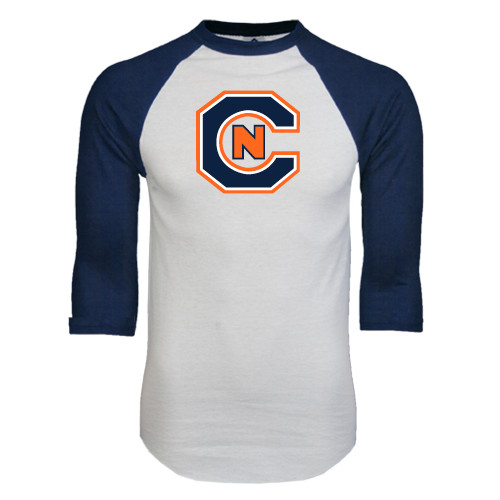  White/Navy Raglan Baseball T Shirt - Official Logo