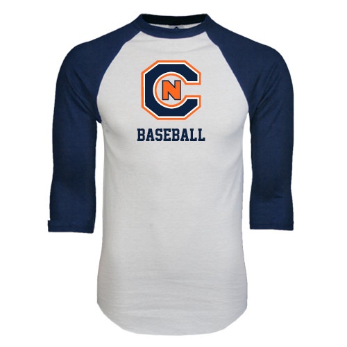  White/Navy Raglan Baseball T Shirt - Baseball