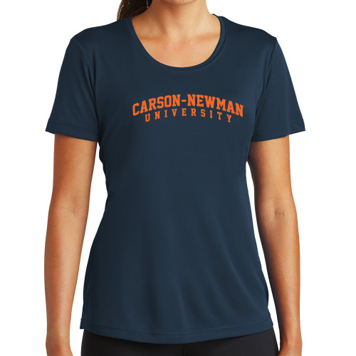  Womens Navy Performance Tee - Arched Carson-Newman University