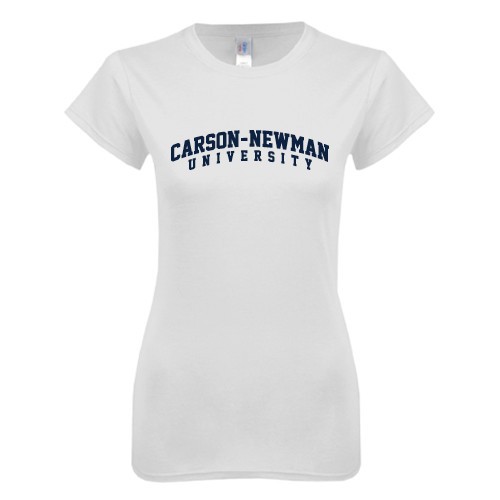  Next Level Womens White Boyfriend Tee - Arched Carson-Newman University
