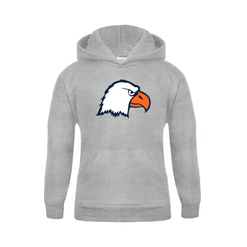  Youth Grey Fleece Hood - Eagle Head