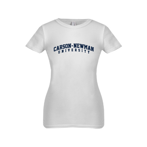  Next Level Girls White Fashion Fit T Shirt - Arched Carson-Newman University