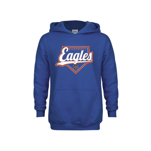  Youth Royal Fleece Hoodie - Eagles Baseball Diamond w/ Script