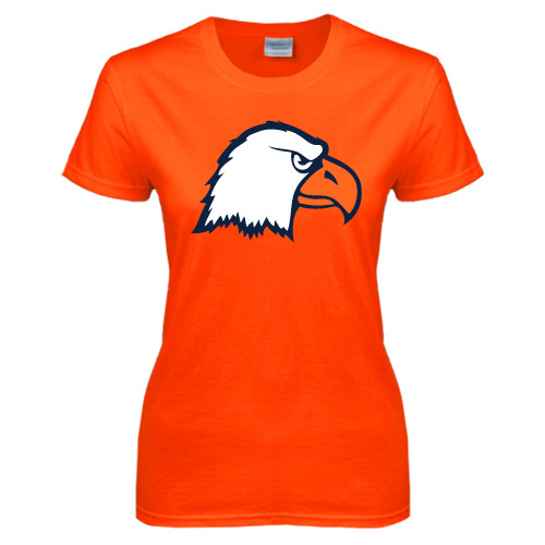  Womens Orange Short Sleeve Tee - Eagle Head
