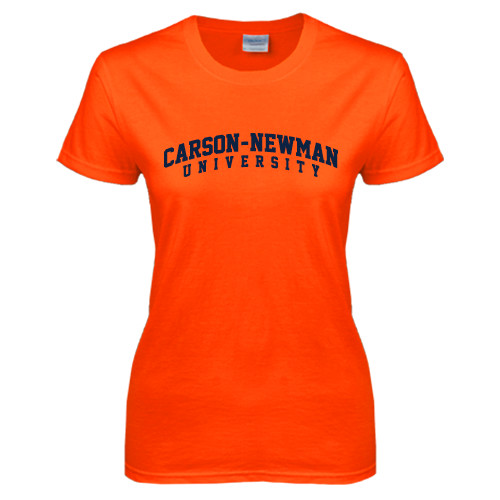  Womens Orange Short Sleeve Tee - Arched Carson-Newman University