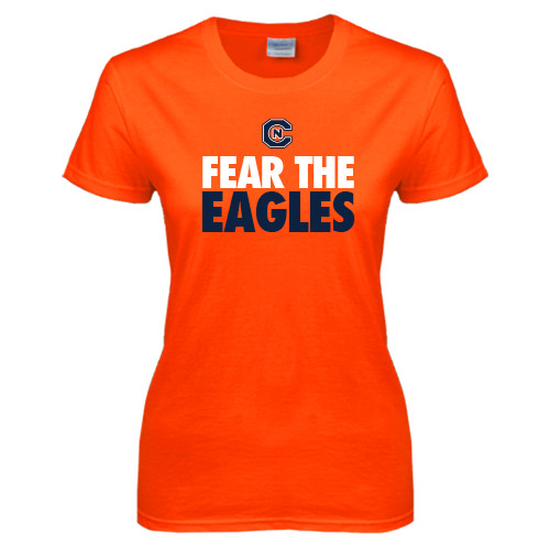  Womens Orange Short Sleeve Tee - Fear The Eagles