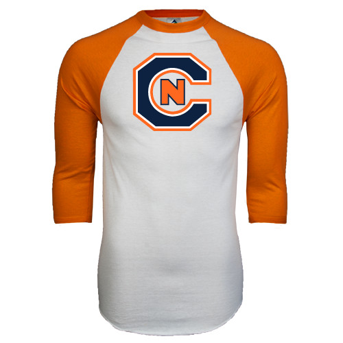  White/Orange Raglan Baseball T Shirt - Official Logo