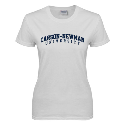  Womens White Short Sleeve Tee - Arched Carson-Newman University