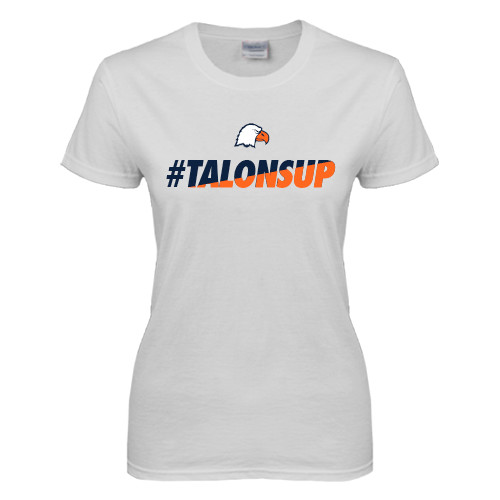  Womens White Short Sleeve Tee - #TalonsUp