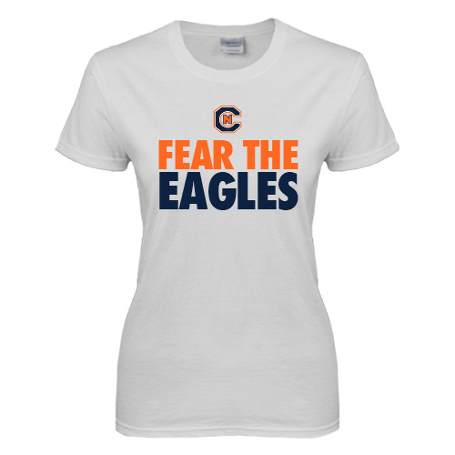  Womens White Short Sleeve Tee - Fear The Eagles