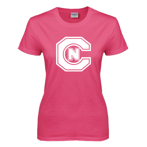  Womens Hot Pink Short Sleeve Tee - Official Logo