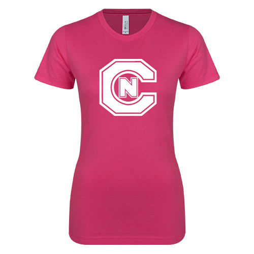  Next Level Womens Fuchsia Boyfriend Tee - Official Logo
