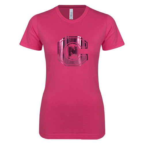  Next Level Womens Fuchsia Boyfriend Tee - Official Logo Foil