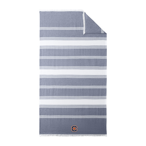  100% Cotton River Blue Navy/White Beach Throw - Official Logo