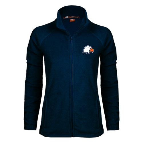  Womens Navy Fleece Full Zip Jacket - Eagle Head