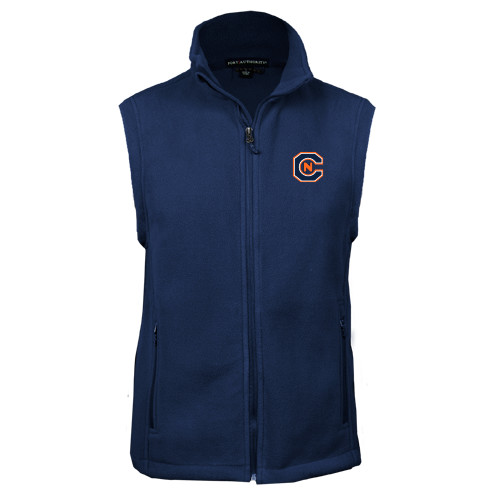  Navy Fleece Full Zip Vest - Official Logo