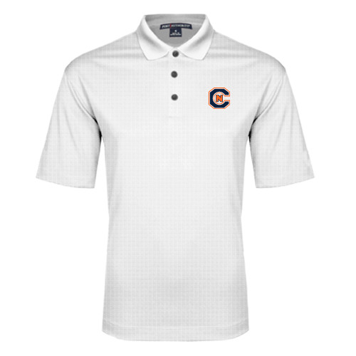  White Performance Fine Jacquard Polo - Official Logo