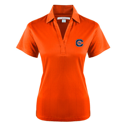  Womens Orange Performance Fine Jacquard Polo - Official Logo